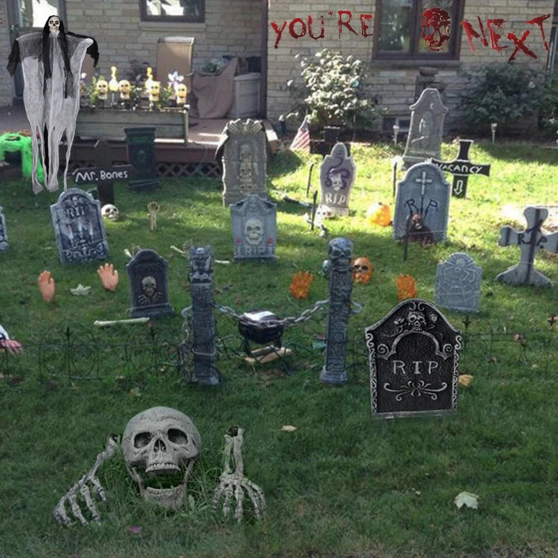 Halloween Garden Decoration Skull Skeleton Paw Tomb Tombstone with RIP Letters Haunted House Decor Halloween Party Supplies