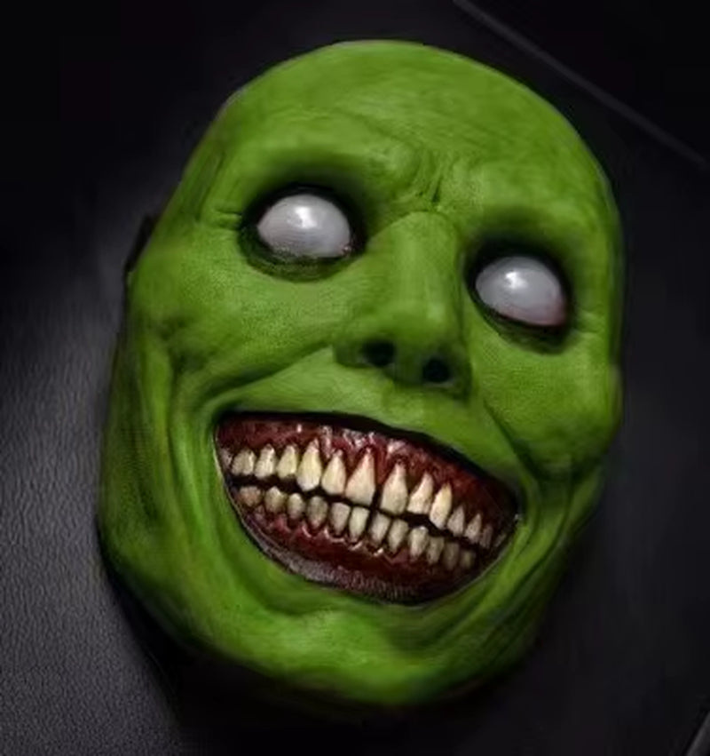 Scary Halloween Mask Smiling Demons Horror Mask Horror White Face Eyes Exorcist Mask Halloween Party Decorations Cosplay Props