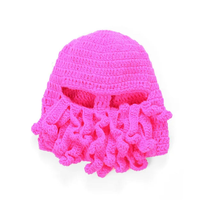 2020 Novelty Funny Party Octopus Beard Hat Unisex Animal Cthulu Crocheted Tentacle Knit Wind Mask Ski Cap Halloween Hats