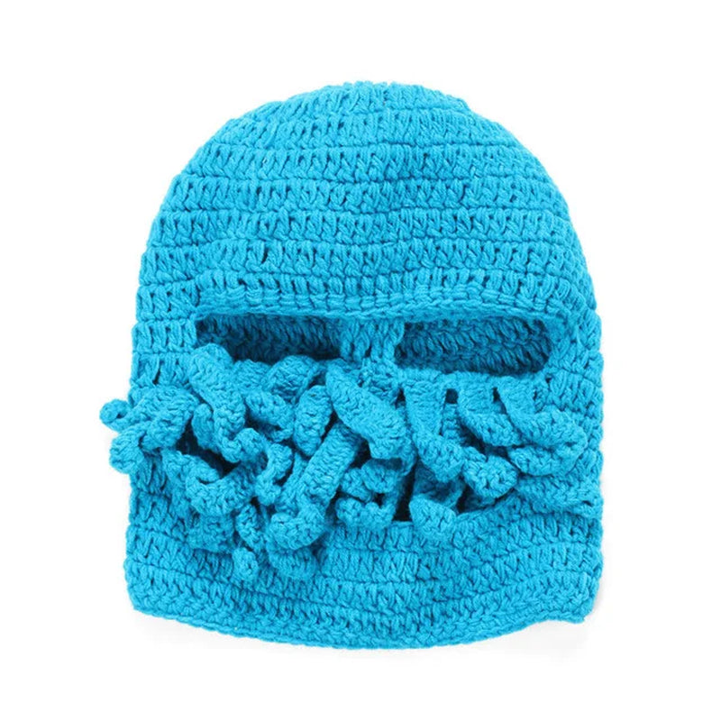 2020 Novelty Funny Party Octopus Beard Hat Unisex Animal Cthulu Crocheted Tentacle Knit Wind Mask Ski Cap Halloween Hats