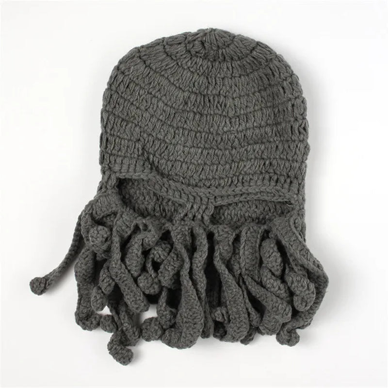 2020 Novelty Funny Party Octopus Beard Hat Unisex Animal Cthulu Crocheted Tentacle Knit Wind Mask Ski Cap Halloween Hats