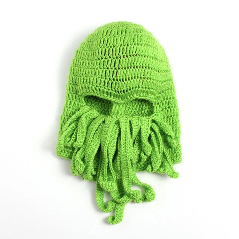 2020 Novelty Funny Party Octopus Beard Hat Unisex Animal Cthulu Crocheted Tentacle Knit Wind Mask Ski Cap Halloween Hats