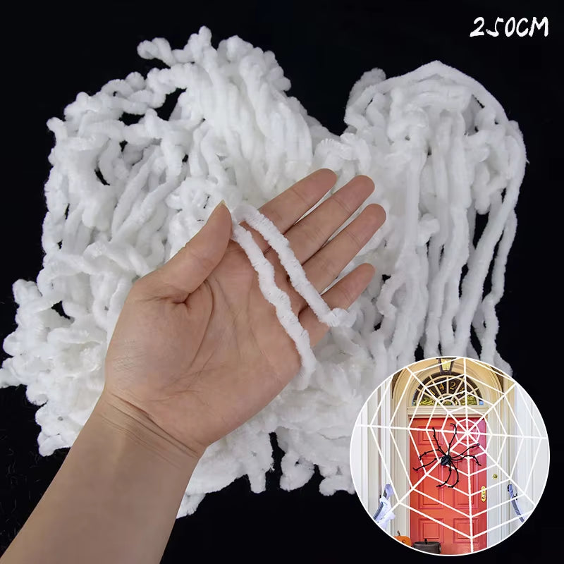 Halloween Decoration Black White Stretchy Spider Web Horror Props Cobweb Halloween Party Home Decor Haunted House Bar Supplies