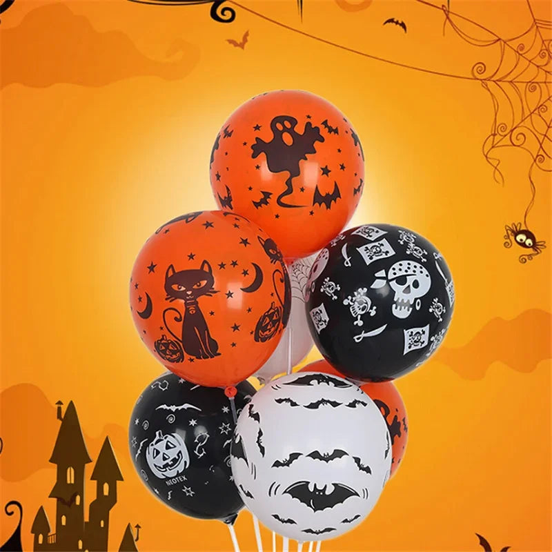 10Pcs Halloween Christmas Balloons Latex Balloon Pumpkin Skeleton Halloween Party Decoration Festival Balloons Toys Party Decor