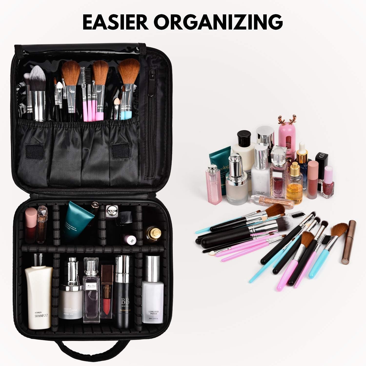 Make up Bag Professional Beauty Case Da Viaggio Makeup Astuccio per Trucco Valigetta Organizzativa Borsa Trucchi Custodia Cosmetica Impermeabile Con Divisori Regolabili