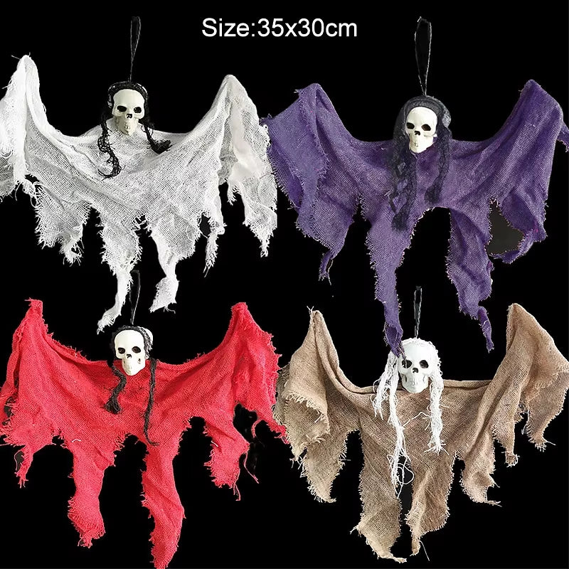 Halloween Hanging Skull Head Ghost Haunted House Escape Horror Props Ornament Halloween Party Decorations for Home Terror Scary