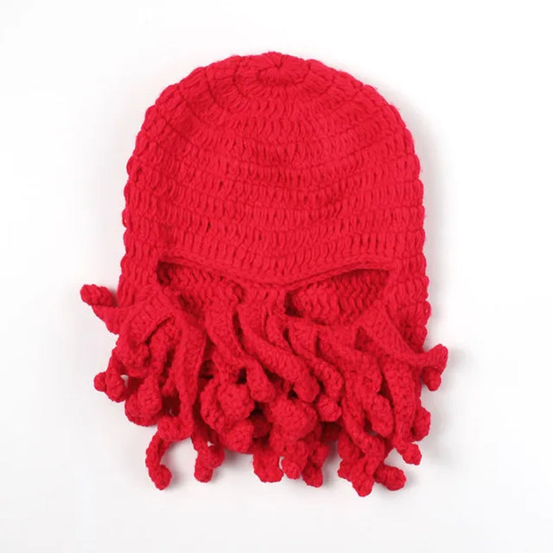 2020 Novelty Funny Party Octopus Beard Hat Unisex Animal Cthulu Crocheted Tentacle Knit Wind Mask Ski Cap Halloween Hats