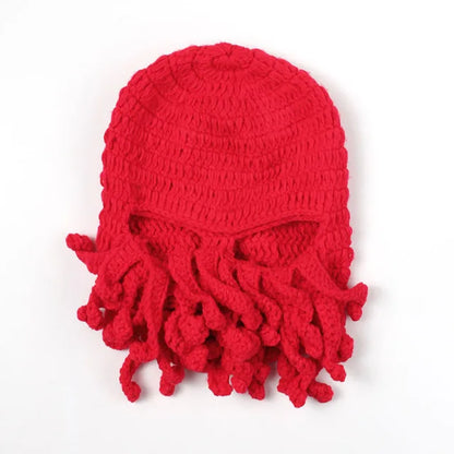 2020 Novelty Funny Party Octopus Beard Hat Unisex Animal Cthulu Crocheted Tentacle Knit Wind Mask Ski Cap Halloween Hats