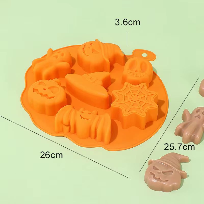Pumpkin Halloween Silicone Mold for Cake Biscuit Candy Baking Skull Bat Spider Trick or Treat Kid Children Halloween Party Decor