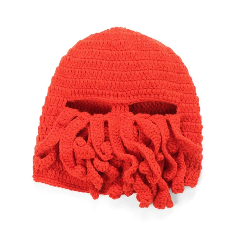 2020 Novelty Funny Party Octopus Beard Hat Unisex Animal Cthulu Crocheted Tentacle Knit Wind Mask Ski Cap Halloween Hats
