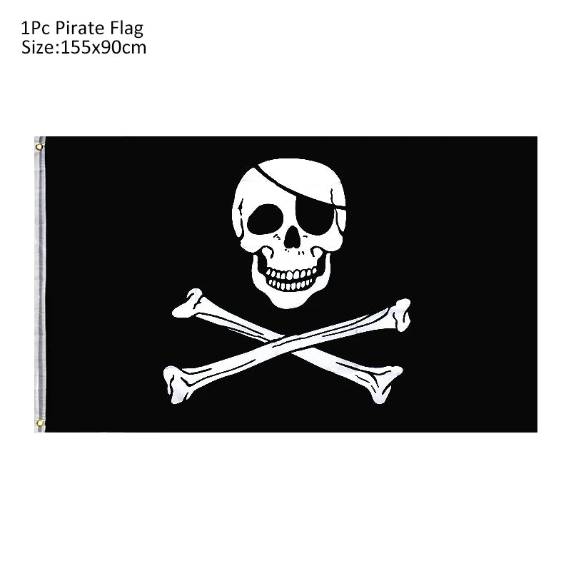 Pirate Captain Cosplay Costume Props Set Kids Halloween Hat Hook Skeleton Eye Patch Pirate Party Halloween Decoration Supplies