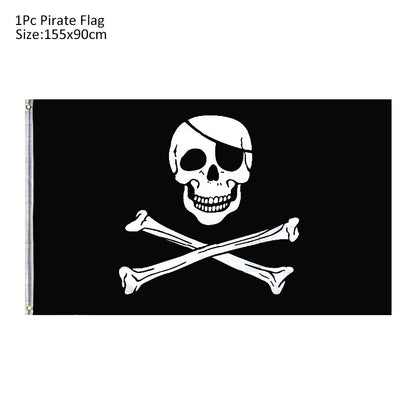Pirate Captain Cosplay Costume Props Set Kids Halloween Hat Hook Skeleton Eye Patch Pirate Party Halloween Decoration Supplies