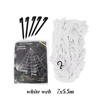 Giant Spider Web Triangular Mega White Stretch Cobweb for Yard Halloween Decorations Outdoor Halloween Spider Decor Supplies