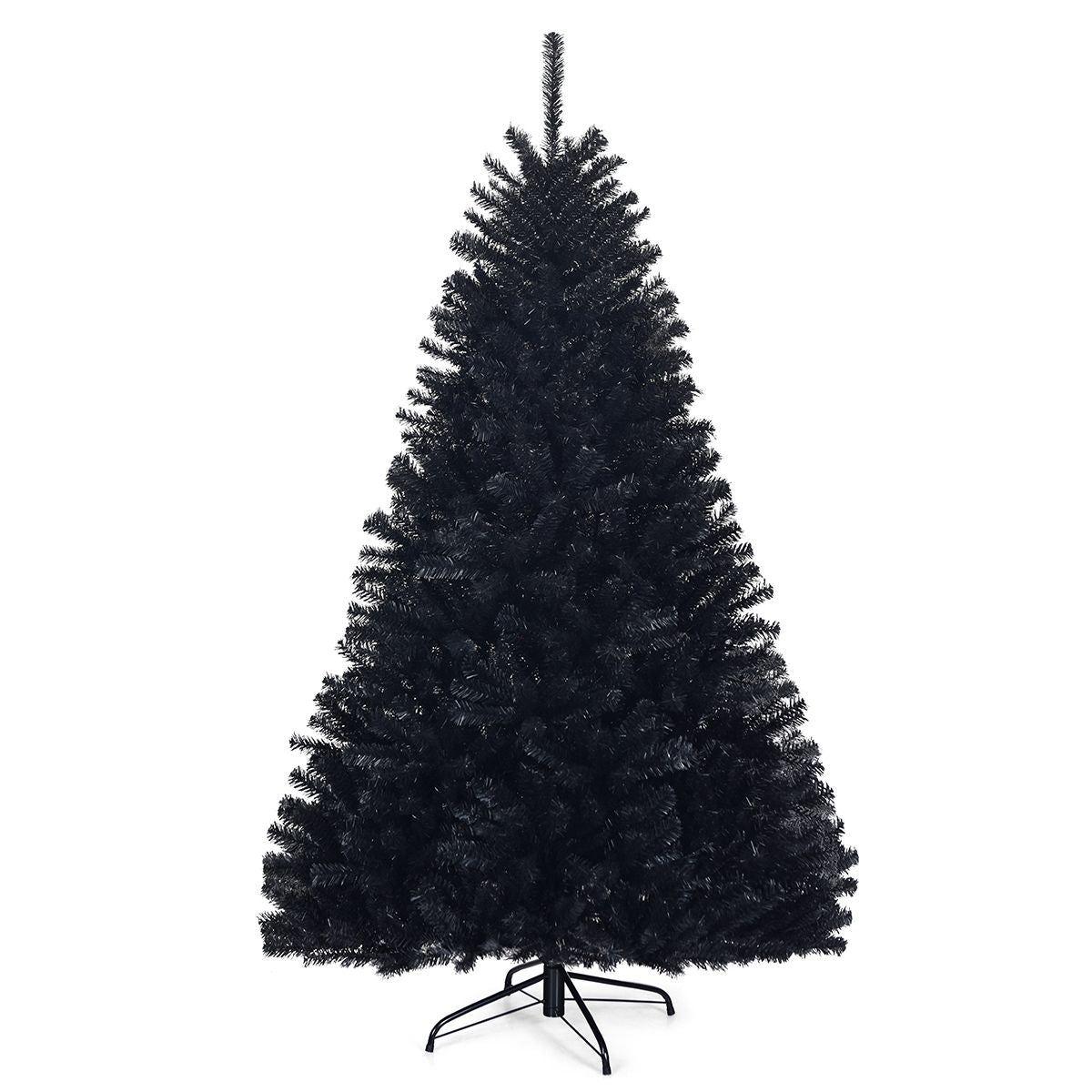 Albero Di Natale 180 Cm, 1036 Rami, Abete Artificiale Non Illuminato Con Base Solida Di Metallo, Nero