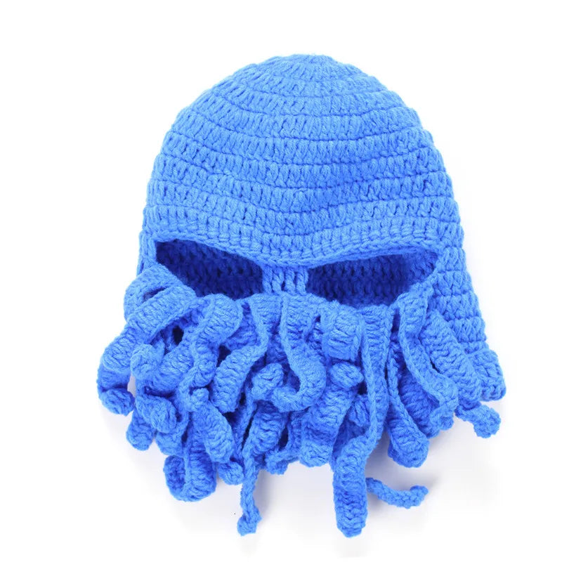 2020 Novelty Funny Party Octopus Beard Hat Unisex Animal Cthulu Crocheted Tentacle Knit Wind Mask Ski Cap Halloween Hats