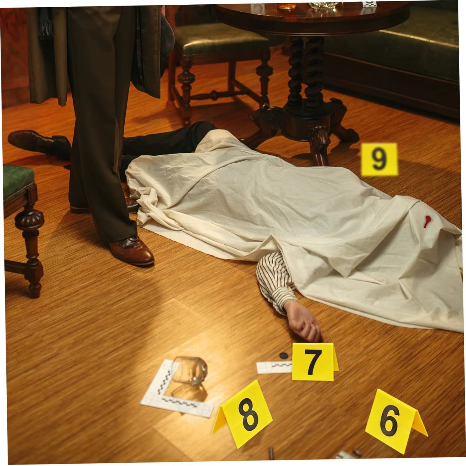 Acrylic Table Number Sign Table Number for Wedding Party Crime Scene Party Decoration Reusable Fade Resistant Detective Decor