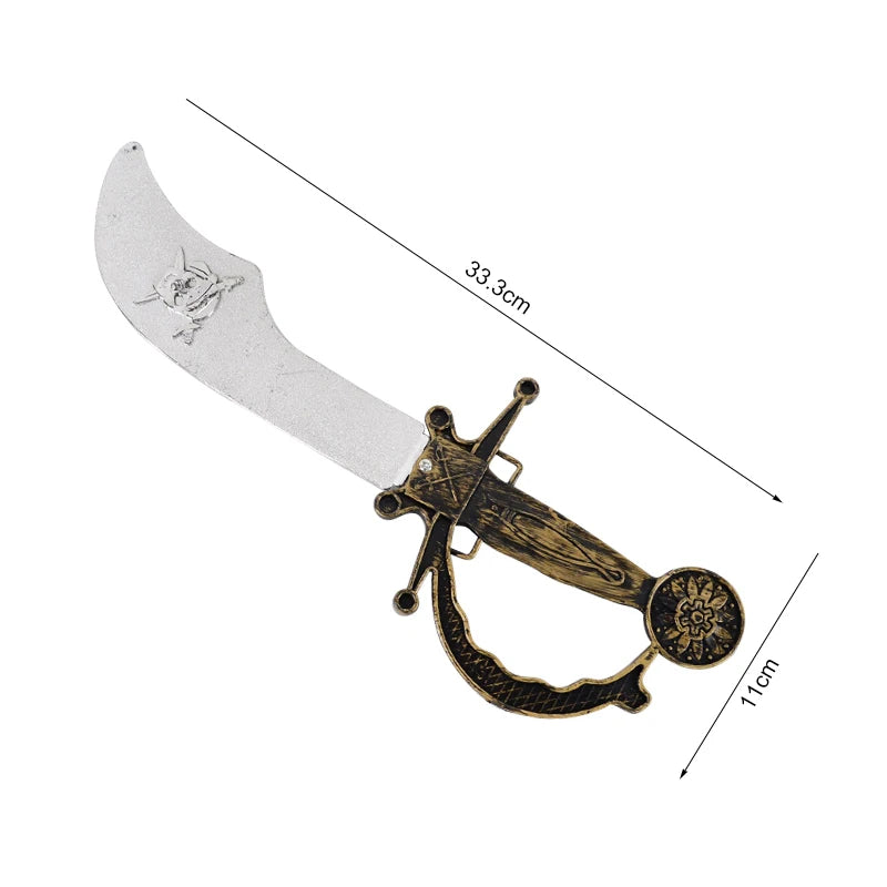 Pirate Captain Cosplay Costume Props Set Kids Halloween Hat Hook Skeleton Eye Patch Pirate Party Halloween Decoration Supplies