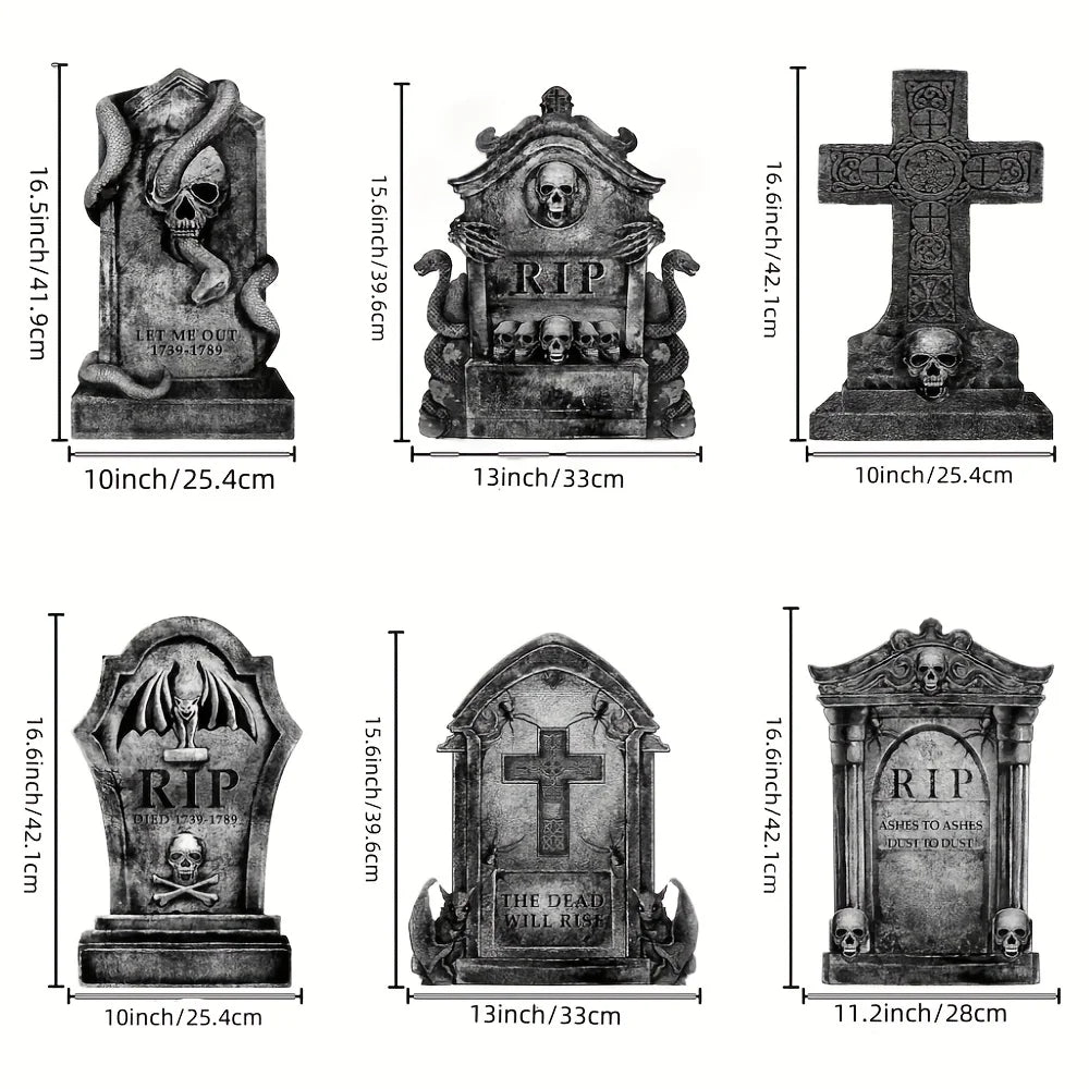 Halloween Decorations Outdoor Graveyard Tombstones Tombstones Halloween Decor Yard Signs with Stakes Realistic Scary Skeleton