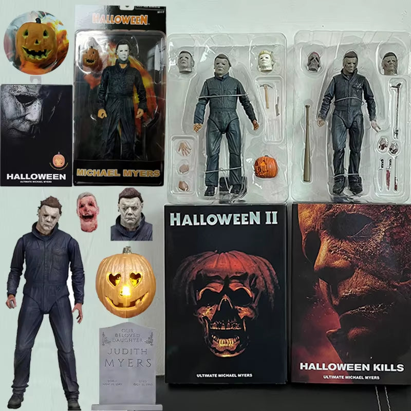 NECA Michael Myers Figure with LED Pumpkin Halloween Ultimate Action Figure Toy Doll Decor Christmas Gift Halloween Horror Toy