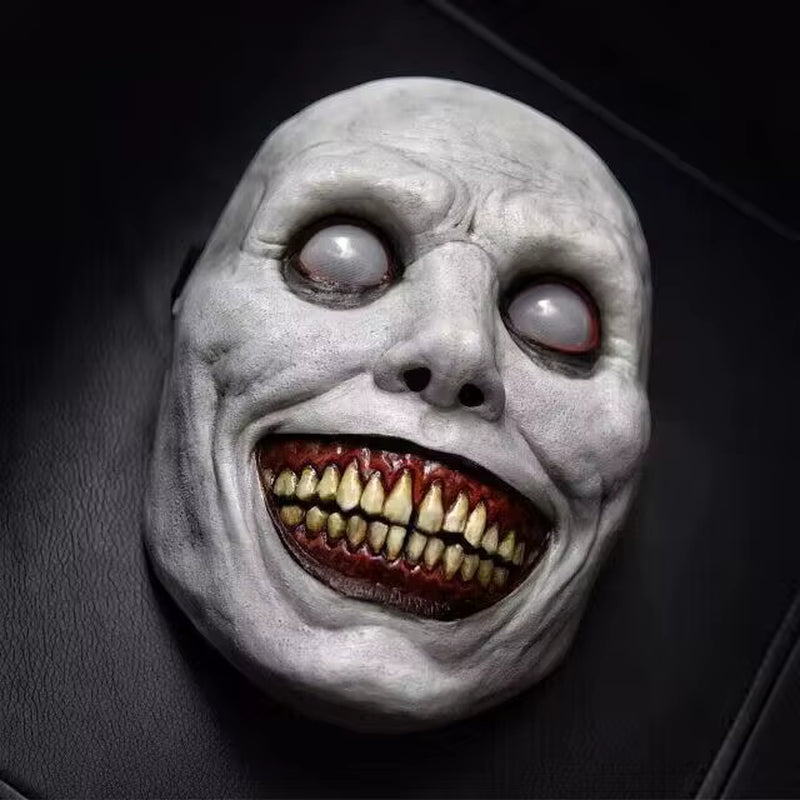 Scary Halloween Mask Smiling Demons Horror Mask Horror White Face Eyes Exorcist Mask Halloween Party Decorations Cosplay Props