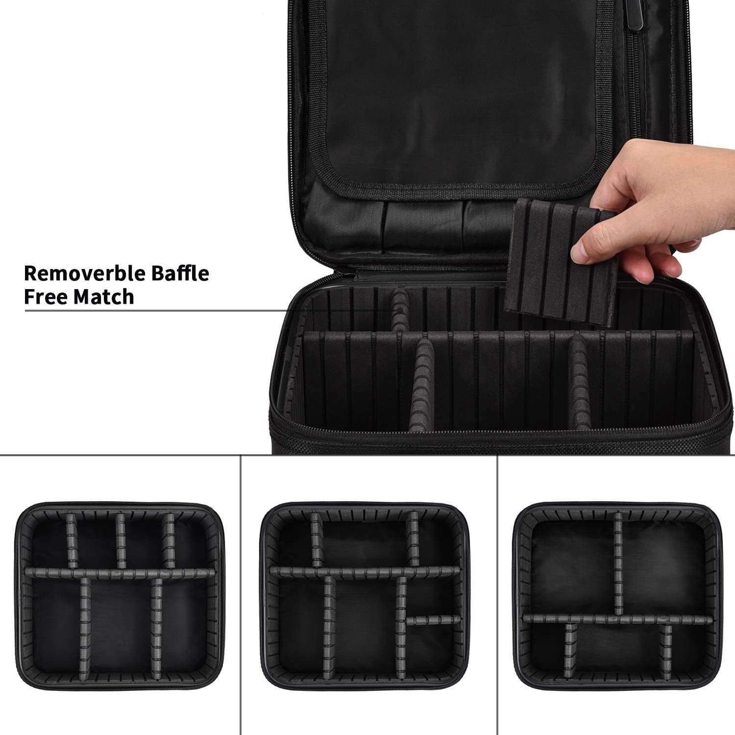 Make up Bag Professional Beauty Case Da Viaggio Makeup Astuccio per Trucco Valigetta Organizzativa Borsa Trucchi Custodia Cosmetica Impermeabile Con Divisori Regolabili