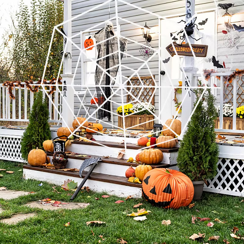 Halloween Decoration Black White Stretchy Spider Web Horror Props Cobweb Halloween Party Home Decor Haunted House Bar Supplies