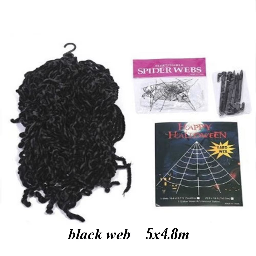 Giant Spider Web Triangular Mega White Stretch Cobweb for Yard Halloween Decorations Outdoor Halloween Spider Decor Supplies