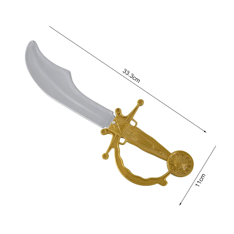 Pirate Captain Cosplay Costume Props Set Kids Halloween Hat Hook Skeleton Eye Patch Pirate Party Halloween Decoration Supplies