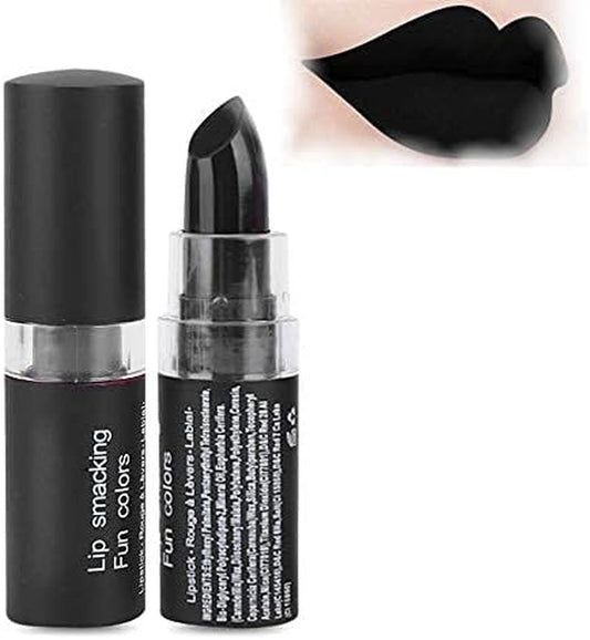 Rossetto Nero Opaco, Rossetto Ad Alta Pigmentazione, Labbra, Retrò, per Halloween, Rossetto Cosmetico, Rossetto Nero per Feste, Masquerade, Cosplay, Halloween, Trucco