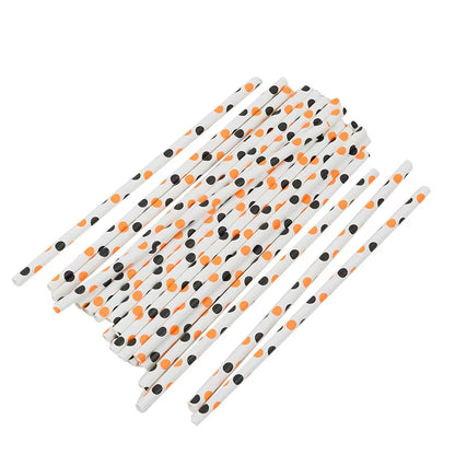 25Pcs Halloween Disposable Party Straws Bat Skull Drinking Straws Holiday Bar Home Party Halloween Decoration