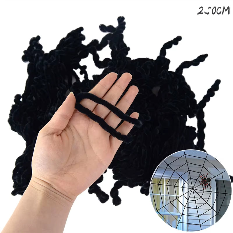 Halloween Decoration Black White Stretchy Spider Web Horror Props Cobweb Halloween Party Home Decor Haunted House Bar Supplies