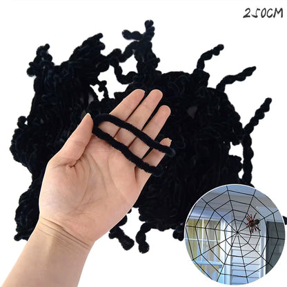 Halloween Decoration Black White Stretchy Spider Web Horror Props Cobweb Halloween Party Home Decor Haunted House Bar Supplies
