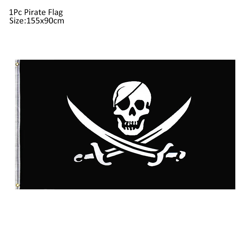 Pirate Captain Cosplay Costume Props Set Kids Halloween Hat Hook Skeleton Eye Patch Pirate Party Halloween Decoration Supplies