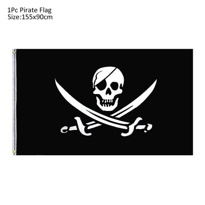 Pirate Captain Cosplay Costume Props Set Kids Halloween Hat Hook Skeleton Eye Patch Pirate Party Halloween Decoration Supplies