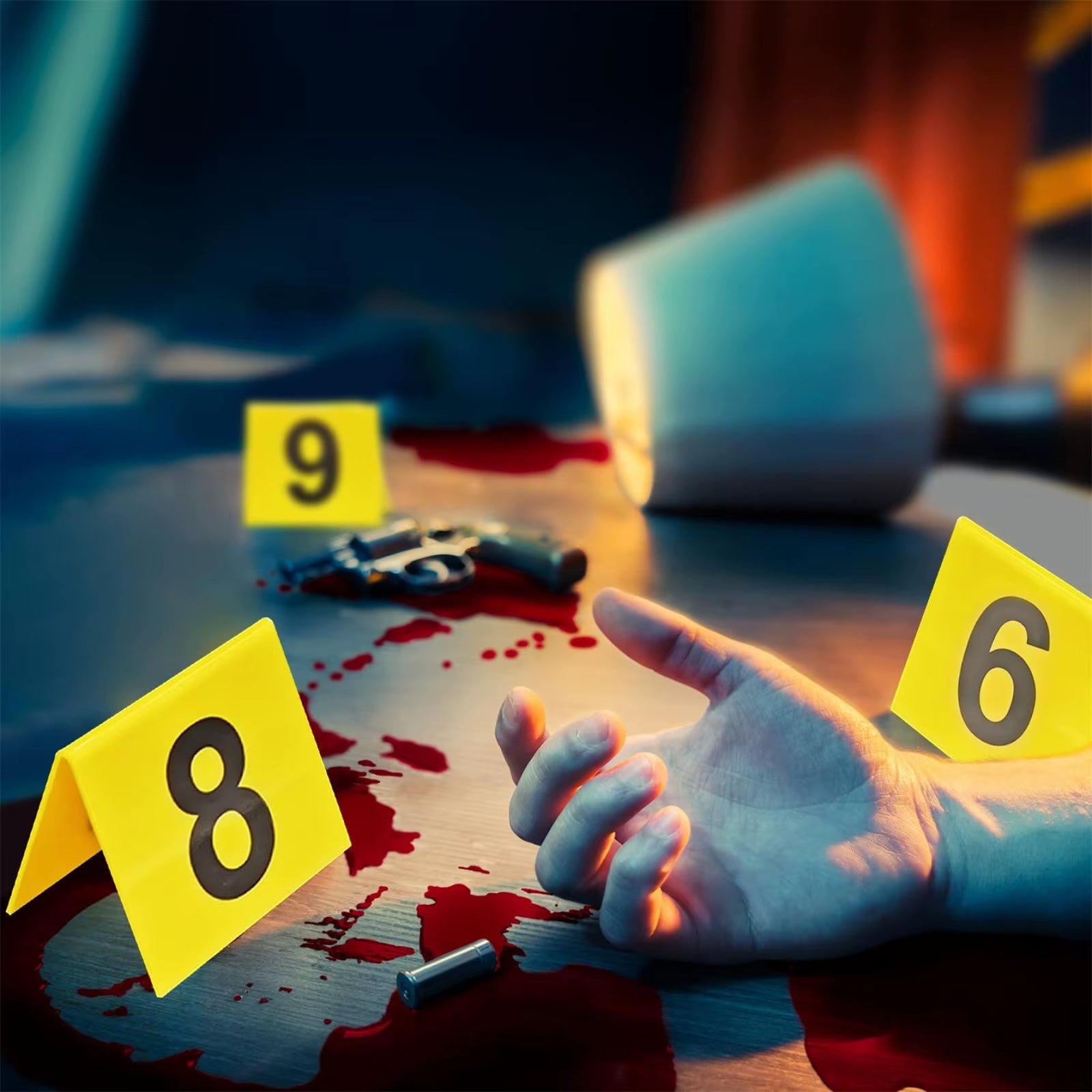 Acrylic Table Number Sign Table Number for Wedding Party Crime Scene Party Decoration Reusable Fade Resistant Detective Decor