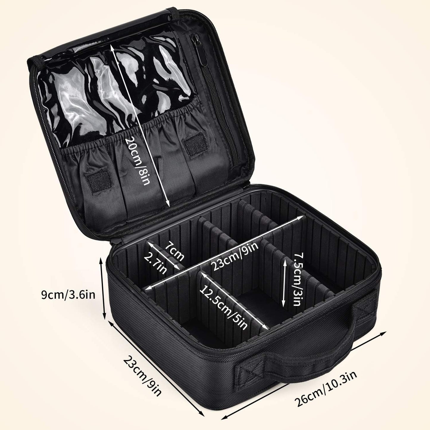 Make up Bag Professional Beauty Case Da Viaggio Makeup Astuccio per Trucco Valigetta Organizzativa Borsa Trucchi Custodia Cosmetica Impermeabile Con Divisori Regolabili