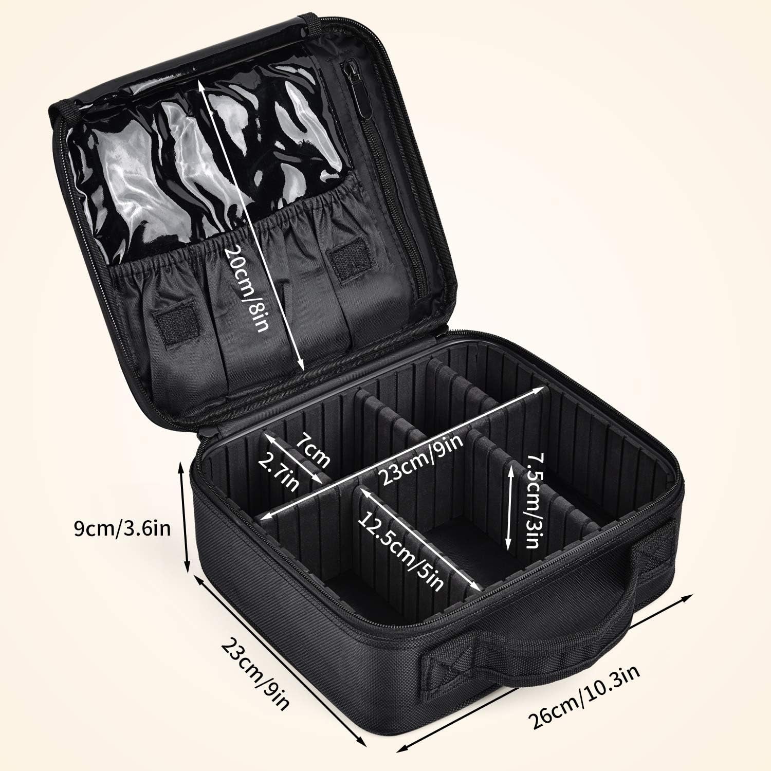 Make up Bag Professional Beauty Case Da Viaggio Makeup Astuccio per Trucco Valigetta Organizzativa Borsa Trucchi Custodia Cosmetica Impermeabile Con Divisori Regolabili