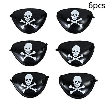 Pirate Captain Cosplay Costume Props Set Kids Halloween Hat Hook Skeleton Eye Patch Pirate Party Halloween Decoration Supplies