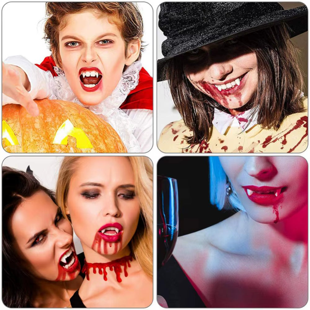 Halloween Decoration Vampire Teeth Fangs Dentures Props Party Costume Cosplay Props False Teeth Resin Fangs with Solid Glue