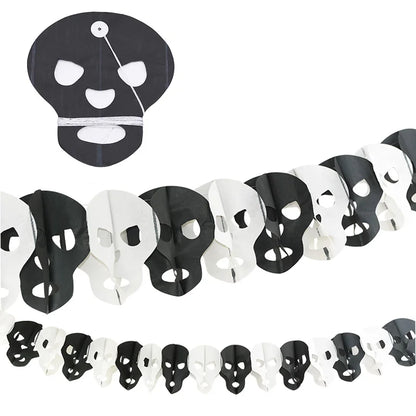 3Meter Halloween Hanging Garland Bunting Bat Pumpkin Ghosts Spider Paper Banner Halloween Party Decorations Horror Props