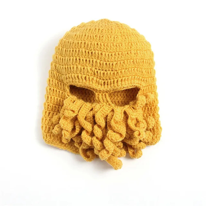 2020 Novelty Funny Party Octopus Beard Hat Unisex Animal Cthulu Crocheted Tentacle Knit Wind Mask Ski Cap Halloween Hats