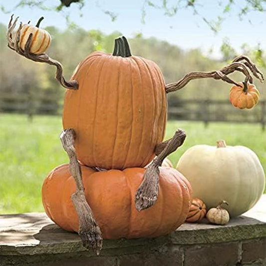 Halloween Bendable Pumpkin Arms and Legs Ornaments Statue Garden Home Decoration Desktop Thanksgiving Autumn Harvest Festival