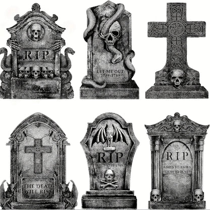 Halloween Decorations Outdoor Graveyard Tombstones Tombstones Halloween Decor Yard Signs with Stakes Realistic Scary Skeleton