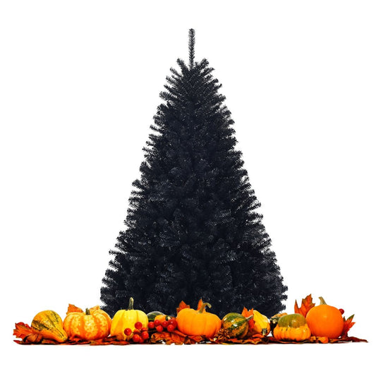 Albero Di Natale 180 Cm, 1036 Rami, Abete Artificiale Non Illuminato Con Base Solida Di Metallo, Nero