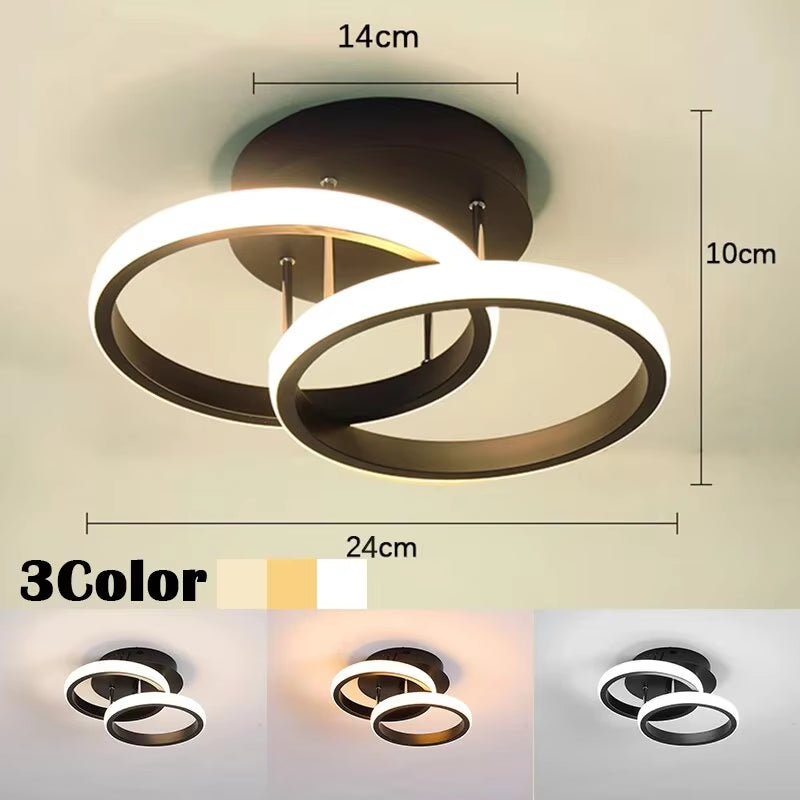Household LED Chandelier Three Colors Lamp Modern Style Ceiling Lamp Bedroom Light Surface Installation AC 220V Dining Room Lamp
