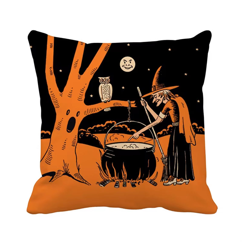 YORIWOO Scary Halloween Party Witch Pumpkin Merry Christmas Pillow Case Cushion Cover Happy Halloween Decoration for Home 2020
