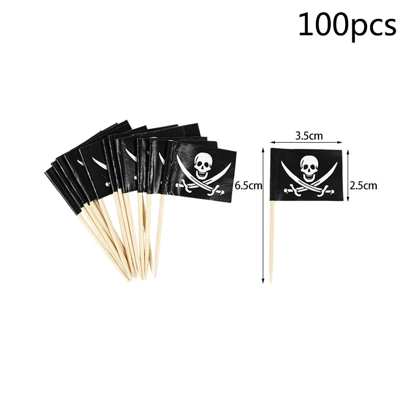 Pirate Captain Cosplay Costume Props Set Kids Halloween Hat Hook Skeleton Eye Patch Pirate Party Halloween Decoration Supplies