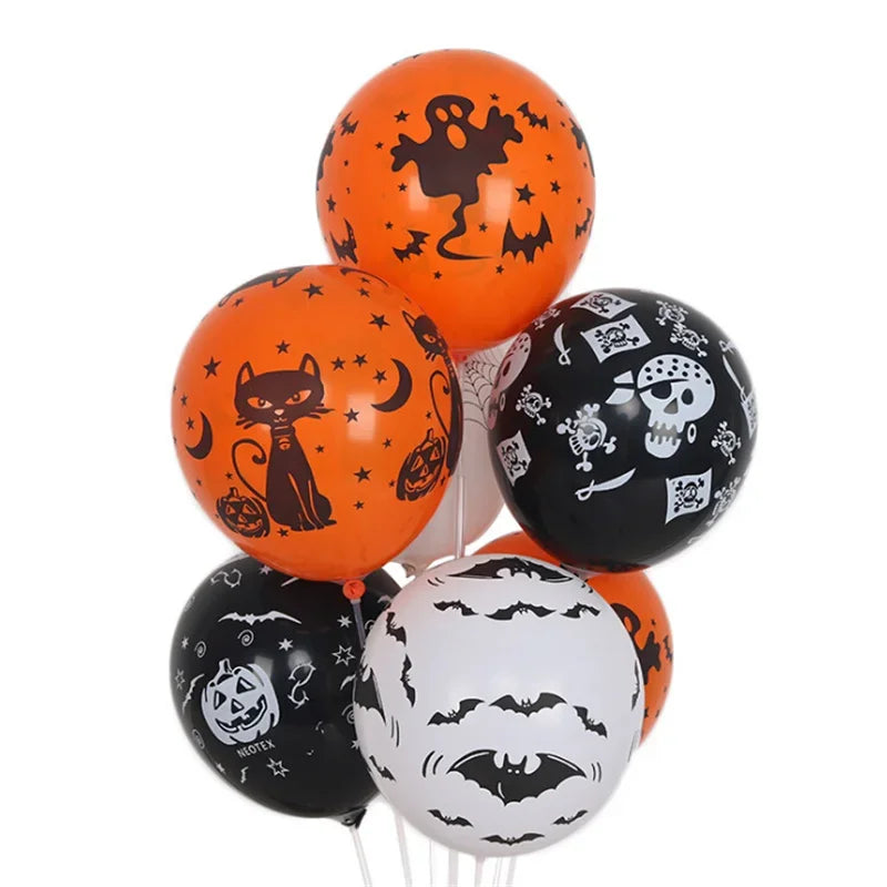 10Pcs Halloween Christmas Balloons Latex Balloon Pumpkin Skeleton Halloween Party Decoration Festival Balloons Toys Party Decor