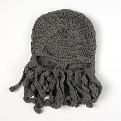 2020 Novelty Funny Party Octopus Beard Hat Unisex Animal Cthulu Crocheted Tentacle Knit Wind Mask Ski Cap Halloween Hats