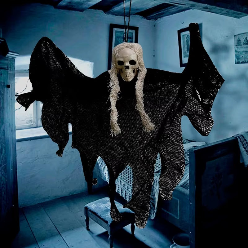 Halloween Hanging Skull Head Ghost Haunted House Escape Horror Props Ornament Halloween Party Decorations for Home Terror Scary